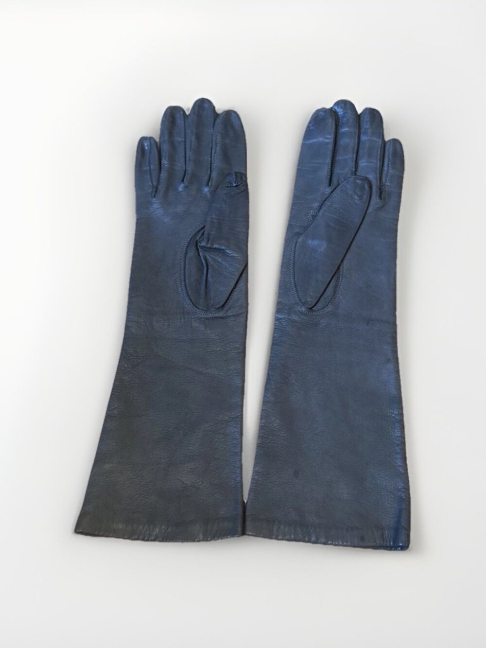 Vintage Leather Driving Gloves Long Made In England Gray Small 6.5